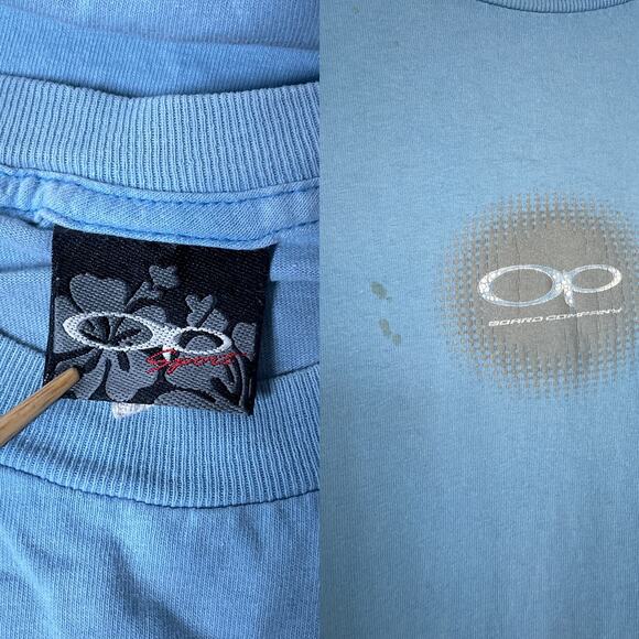 Vintage Y2K 90's Ocean Pacific Blue Logo Surf T-Shirt Sz L/XL Surfer Sport - Picture 7 of 9